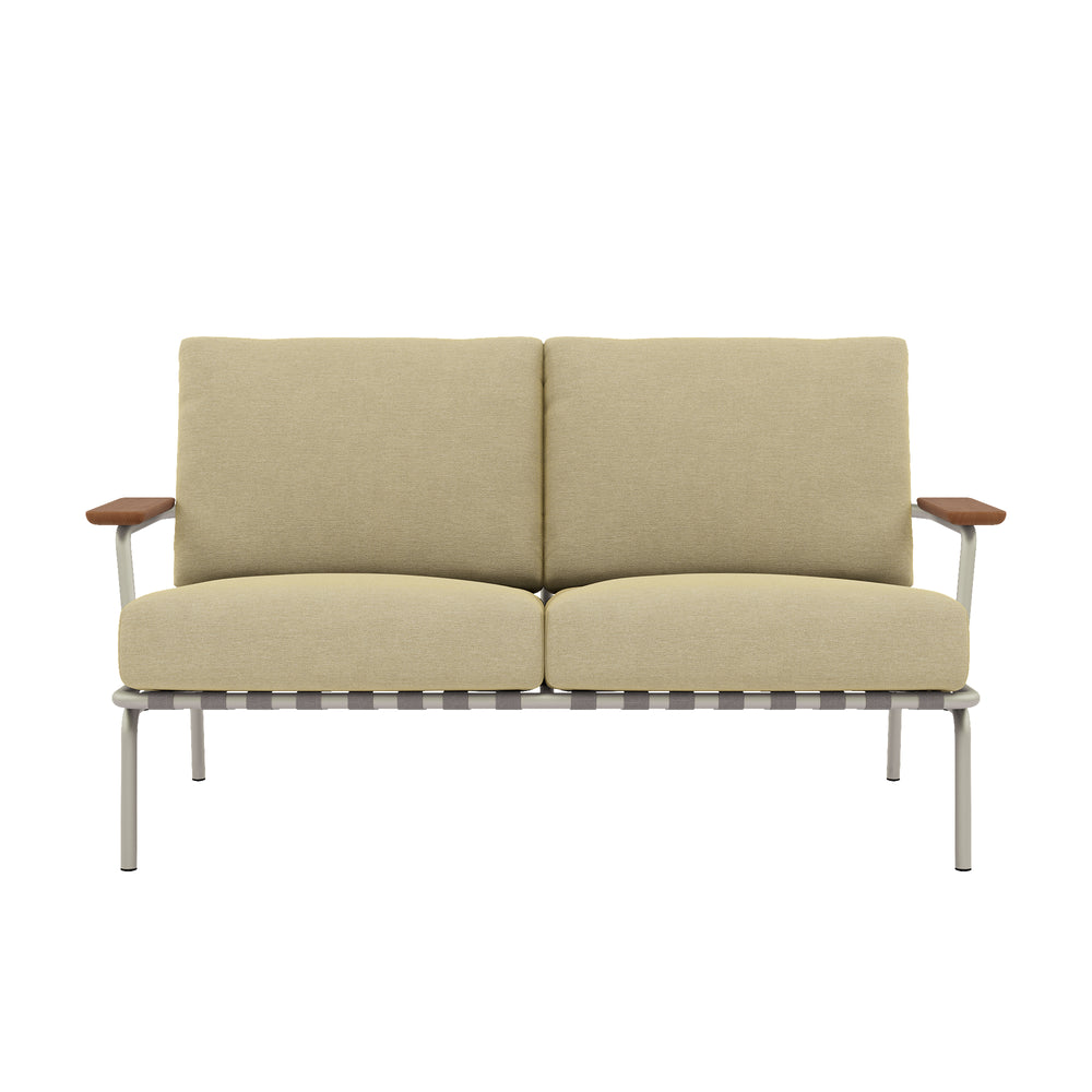 Muuto - Settle Outdoor 2-Sitzer Sofa | beige/grau (Stoff Delta 25)