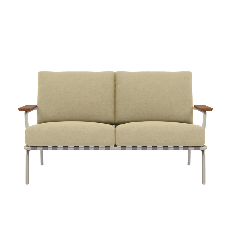 Muuto - Settle Outdoor 2-Sitzer Sofa | beige/grau (Stoff Delta 25)