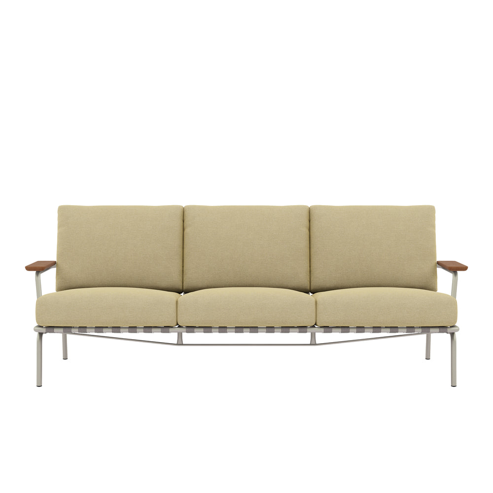 Muuto - Settle Outdoor 3-Sitzer Sofa | beige/grau (Stoff Delta 25)