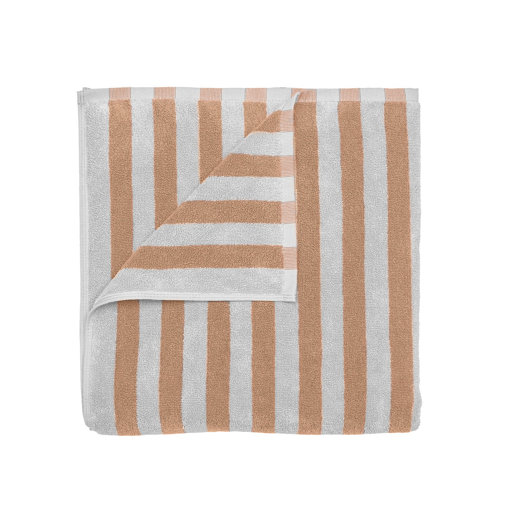 Blomus - Arto Badetuch | breite Streifen / micro chip/tan