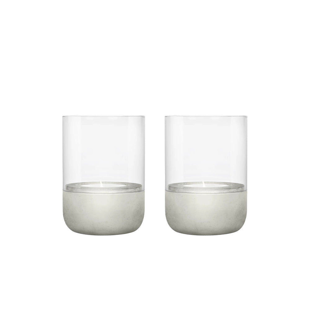 Blomus - Calma Windlicht | 2er-Set / Ø 7 cm / klar/hellgrau