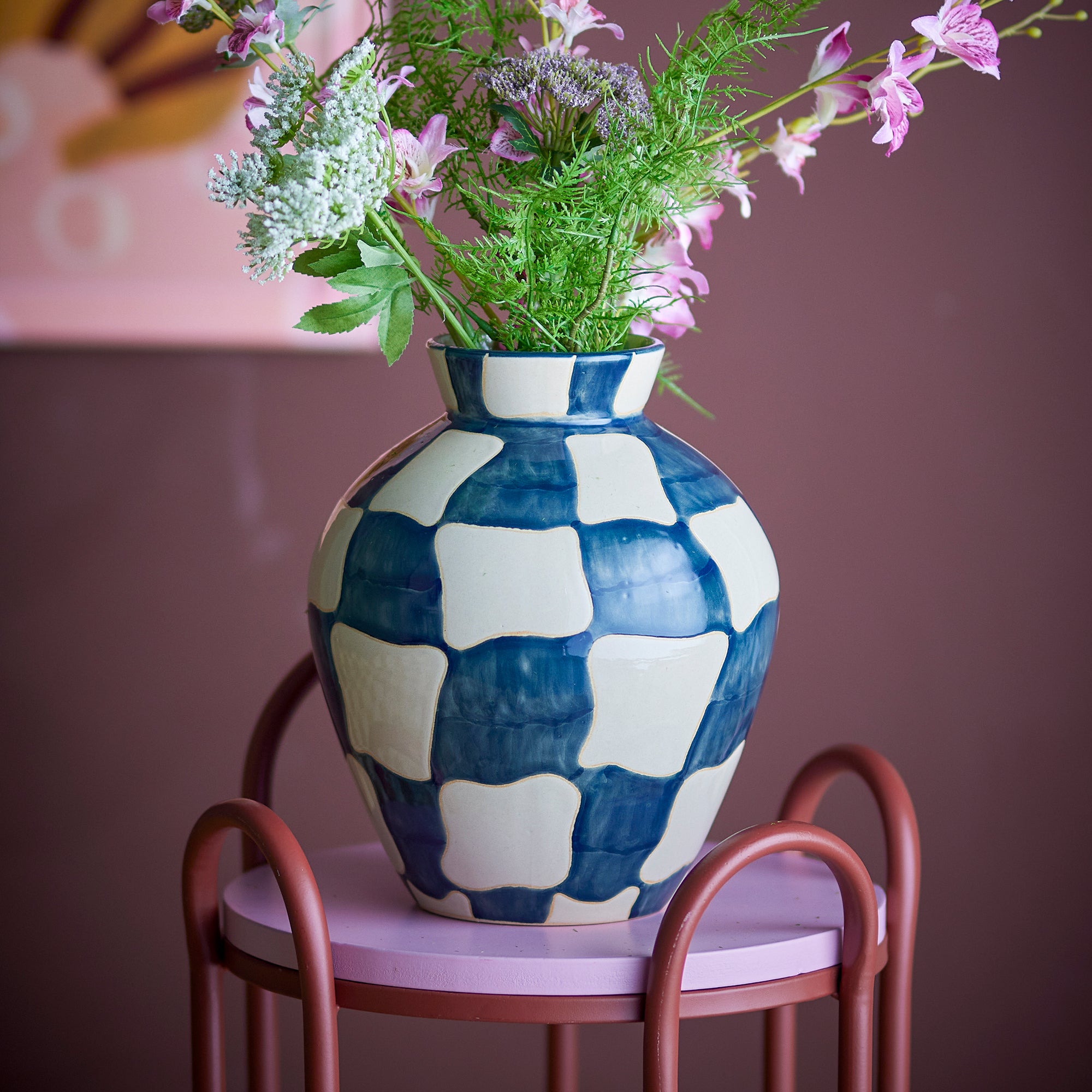 Bloomingville - Check Vase | 
