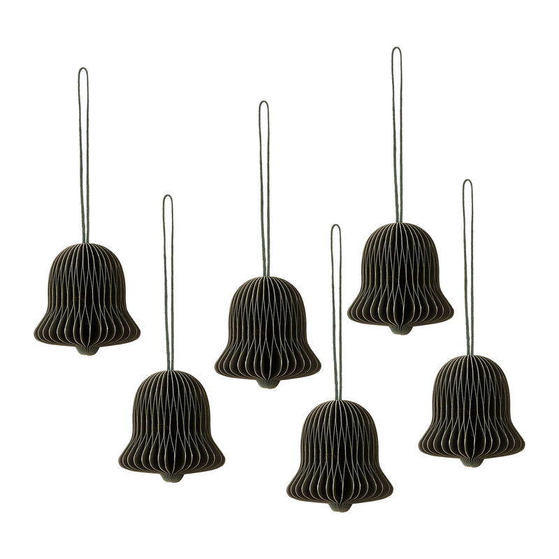 Broste Copenhagen - Chime Bell Deko-Anhänger | 6er-Set / thyme