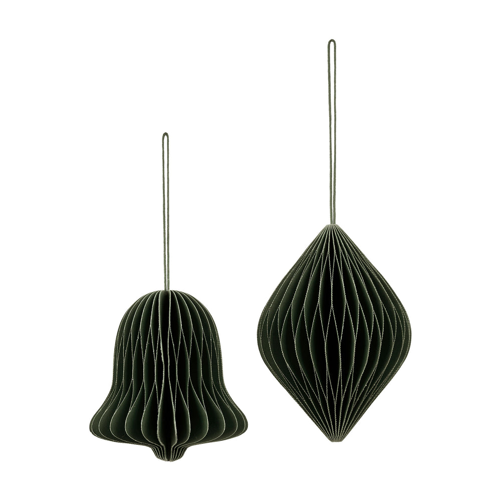 Broste Copenhagen - Chime Bell Deko-Anhänger | 2er-Set / thyme