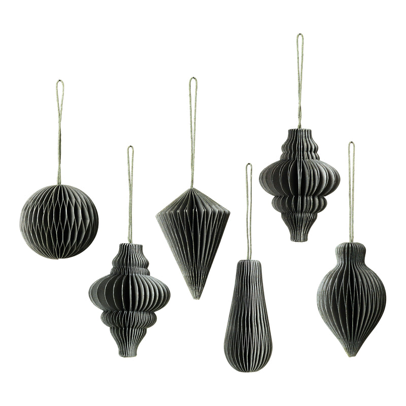 Broste Copenhagen - Christmas Mix Deko-Anhänger | 6er-Set / Ø 5 x H 7 cm / thyme