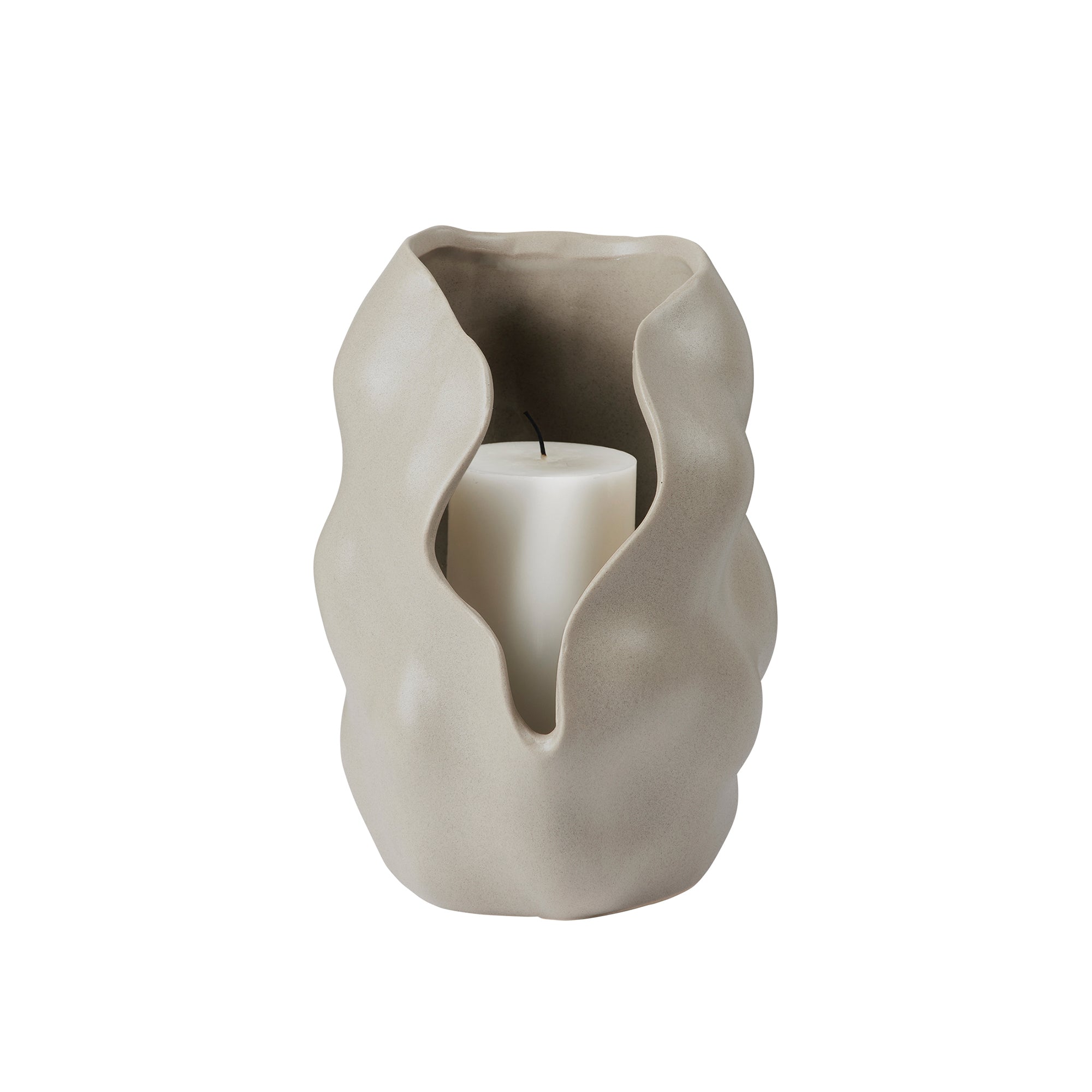 Broste Copenhagen - Hekla Kerzenhalter | Ø 18,6 x H 24 cm / dove grey