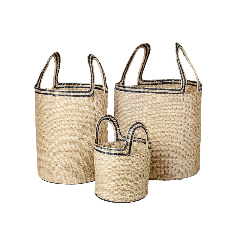 Broste Copenhagen - Lykke Korb | 3er-Set / schwarz