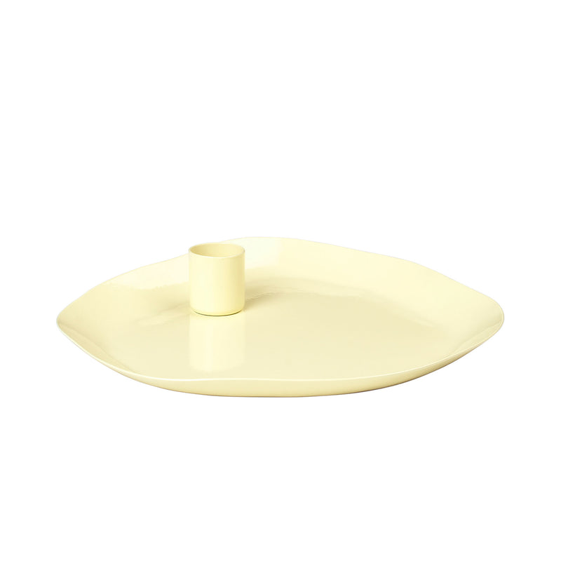 Broste Copenhagen - Mie Kerzentablett | 18 x 16 x 3 cm / light yellow