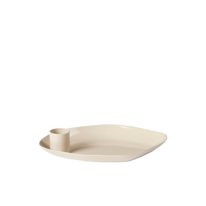 Broste Copenhagen - Mie Kerzentablett | 15 x 11 x 3 cm / rainy day grey