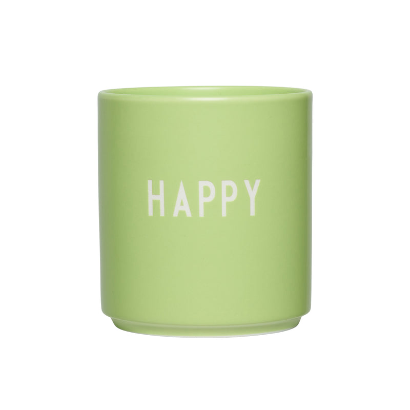 Design Letters - AJ Favourite Porzellan Becher | Happy / shadow lime