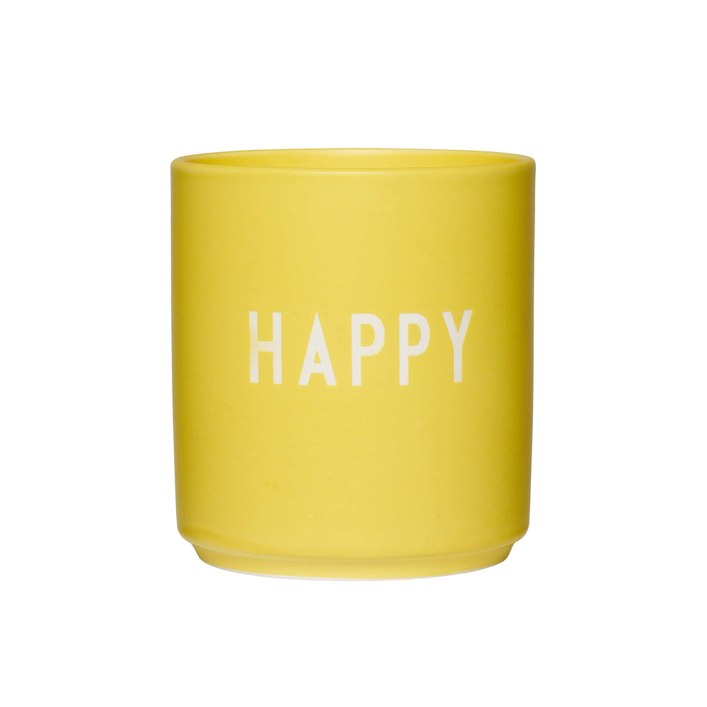 Design Letters - AJ Favourite Porzellan Becher | Happy / yellow