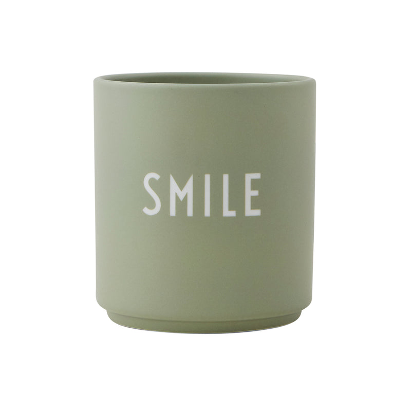 Design Letters - AJ Favourite Porzellan Becher | Smile / grün