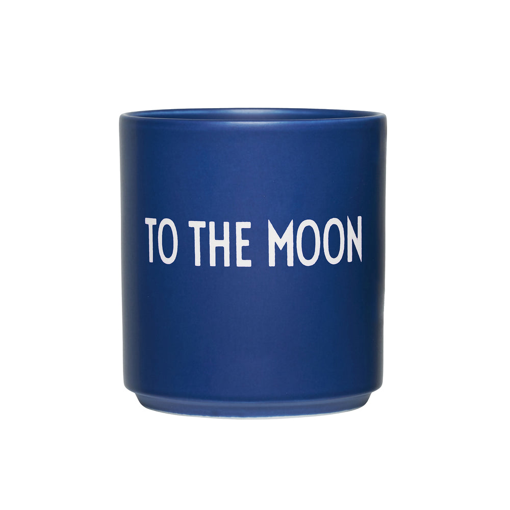Design Letters - AJ Favourite Porzellan Becher | To the Moon / midnight blue