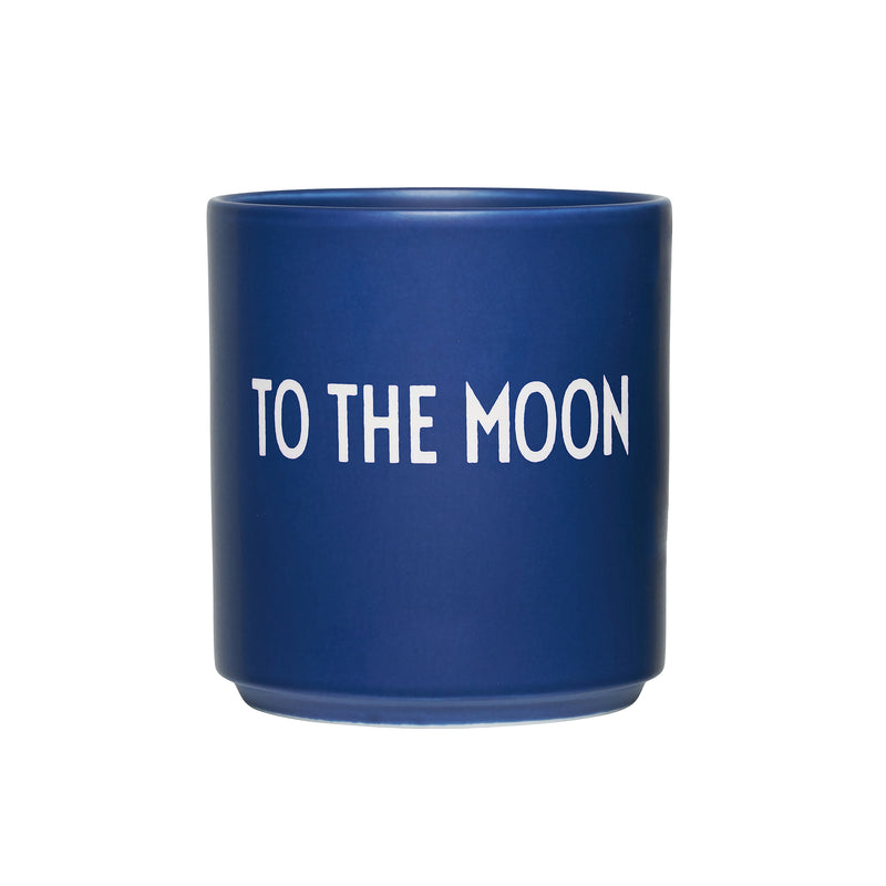 Design Letters - AJ Favourite Porzellan Becher | To the Moon / midnight blue