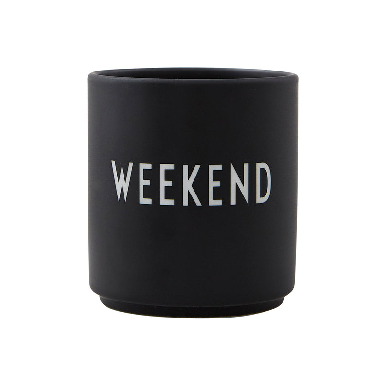 Design Letters - AJ Favourite Porzellan Becher | Weekend / schwarz