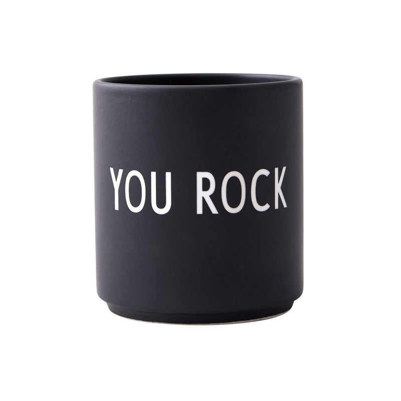 Design Letters - AJ Favourite Porzellan Becher | You Rock / schwarz