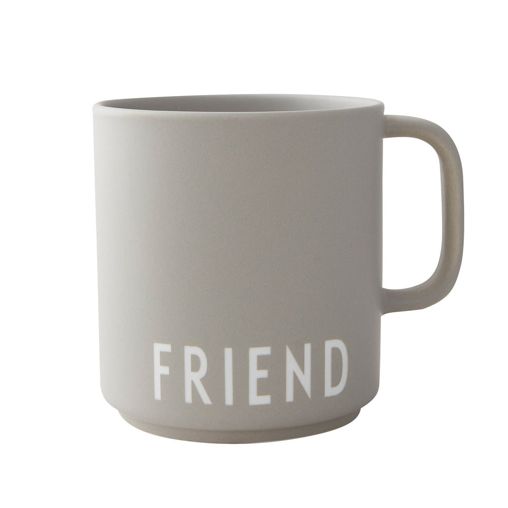 Design Letters - AJ Favourite Porzellan Becher mit Henkel | Friend / cool gray
