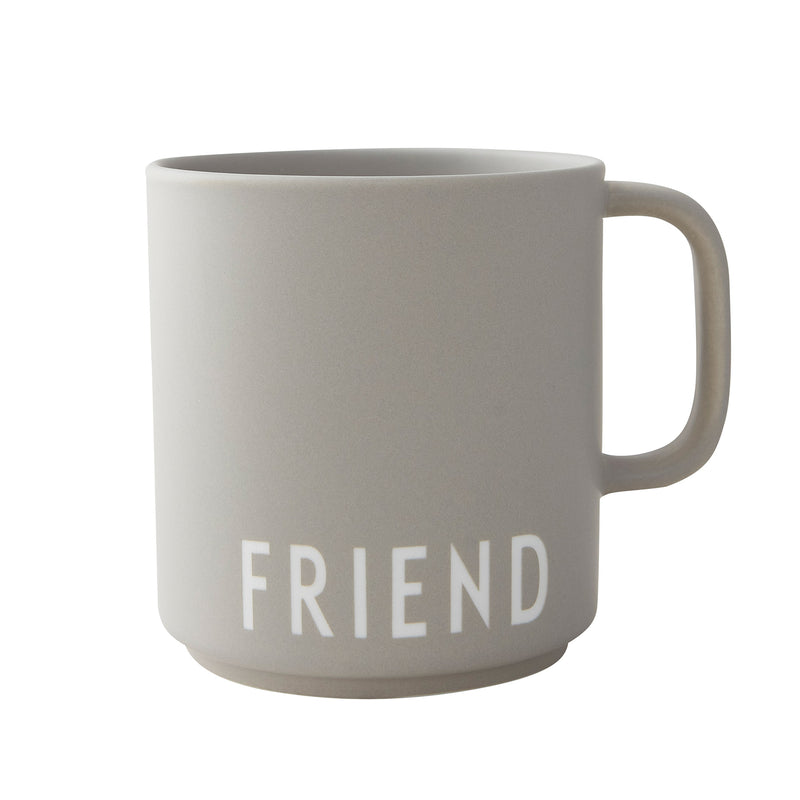 Design Letters - AJ Favourite Porzellan Becher mit Henkel | Friend / cool gray