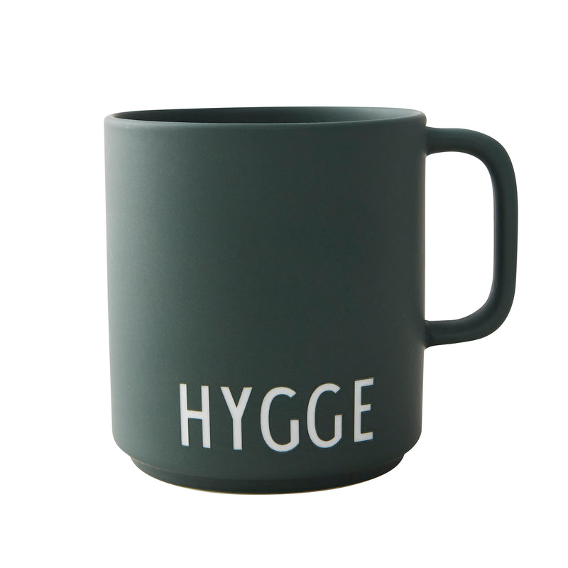 Design Letters - AJ Favourite Porzellan Becher mit Henkel | Hygge / dunkelgrün