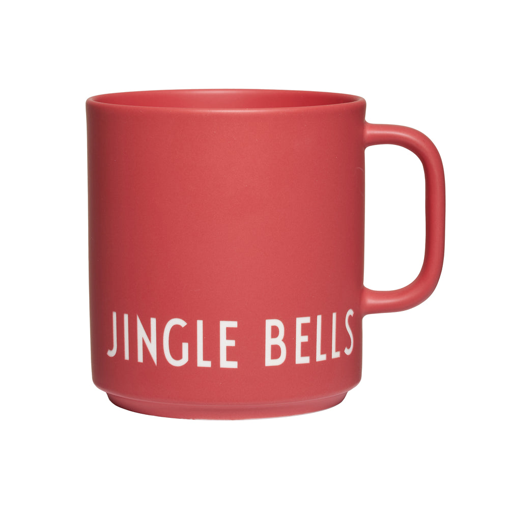 Design Letters - AJ Favourite Porzellan Becher mit Henkel | Jingle Bells / rot
