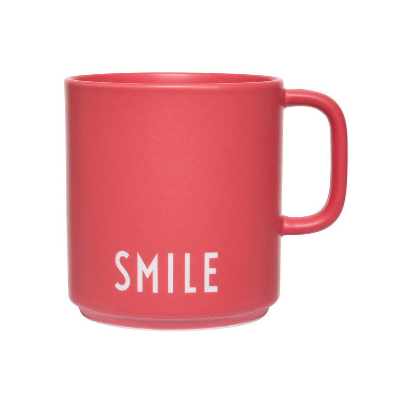 Design Letters - AJ Favourite Porzellan Becher mit Henkel | Smile / faded rose