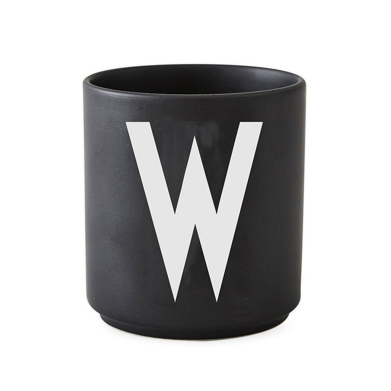Design Letters - AJ Porzellan Becher A-Z | W / schwarz