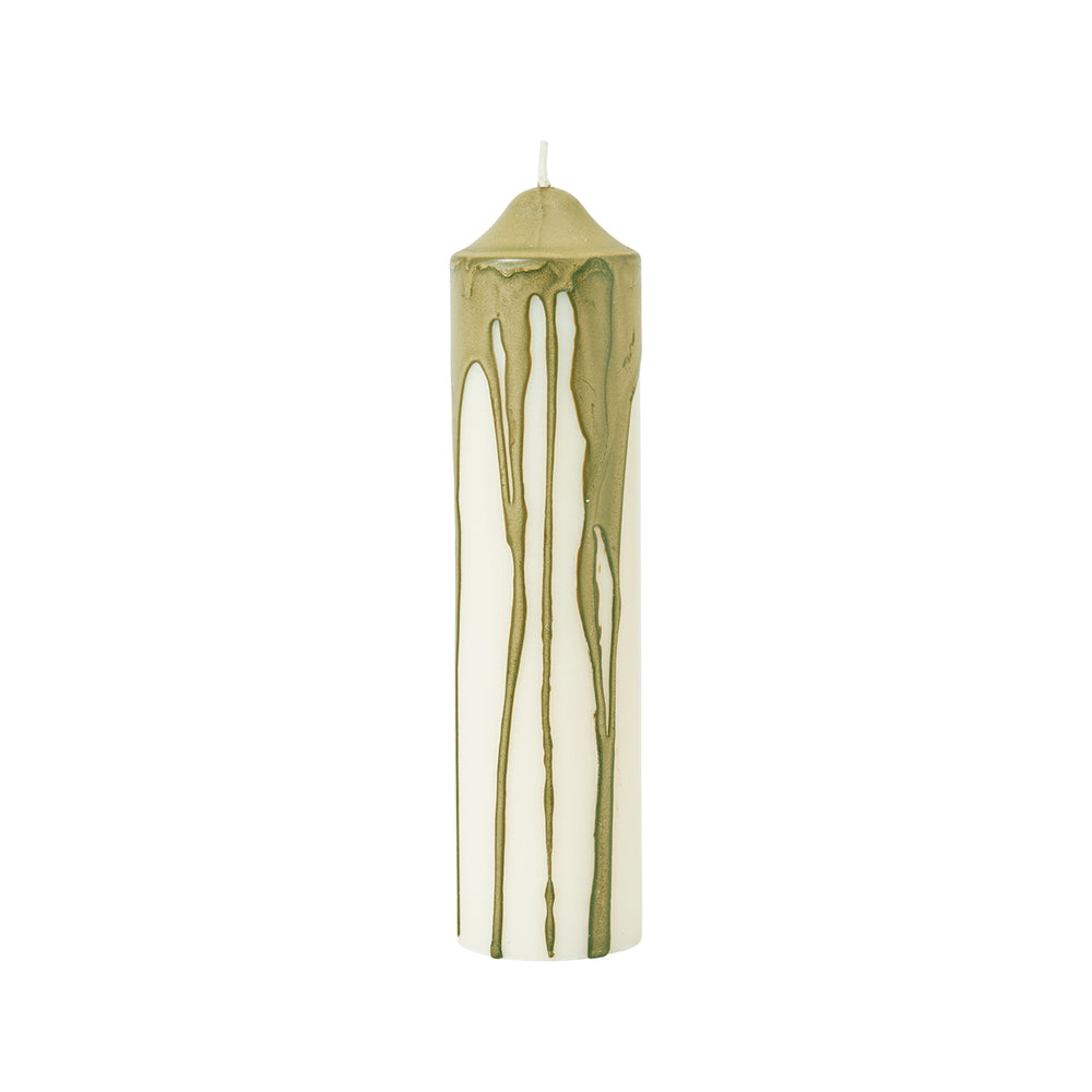 Ferm Living - Dryp Blockkerze | olive grün