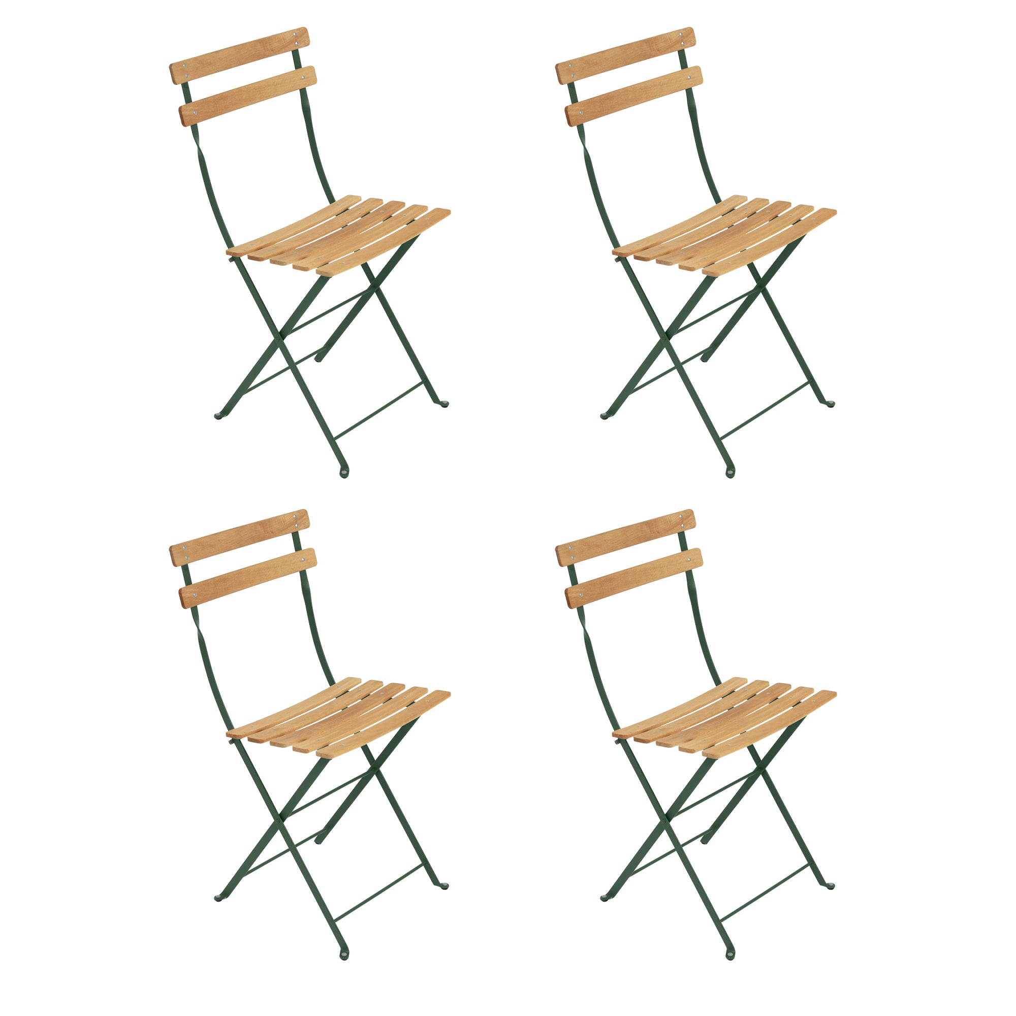 Fermob - Bistro Klappstuhl Naturel Set | zederngrün