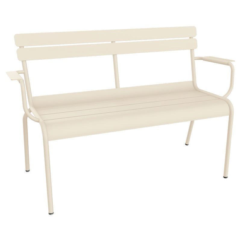Fermob - Luxembourg Gartenbank mit Armlehne | latte-beige