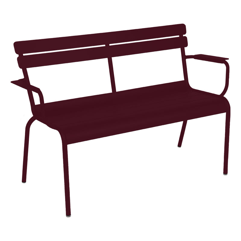 Fermob - Luxembourg Gartenbank mit Armlehne | schwarzkirsche
