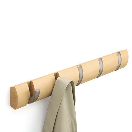 Umbra - Flip Hook 5er Garderobenleiste | natur