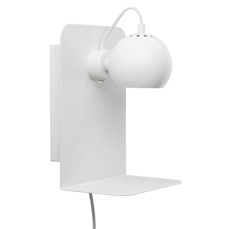 Frandsen - Ball Wandleuchte USB mit Ablage | weiß matt