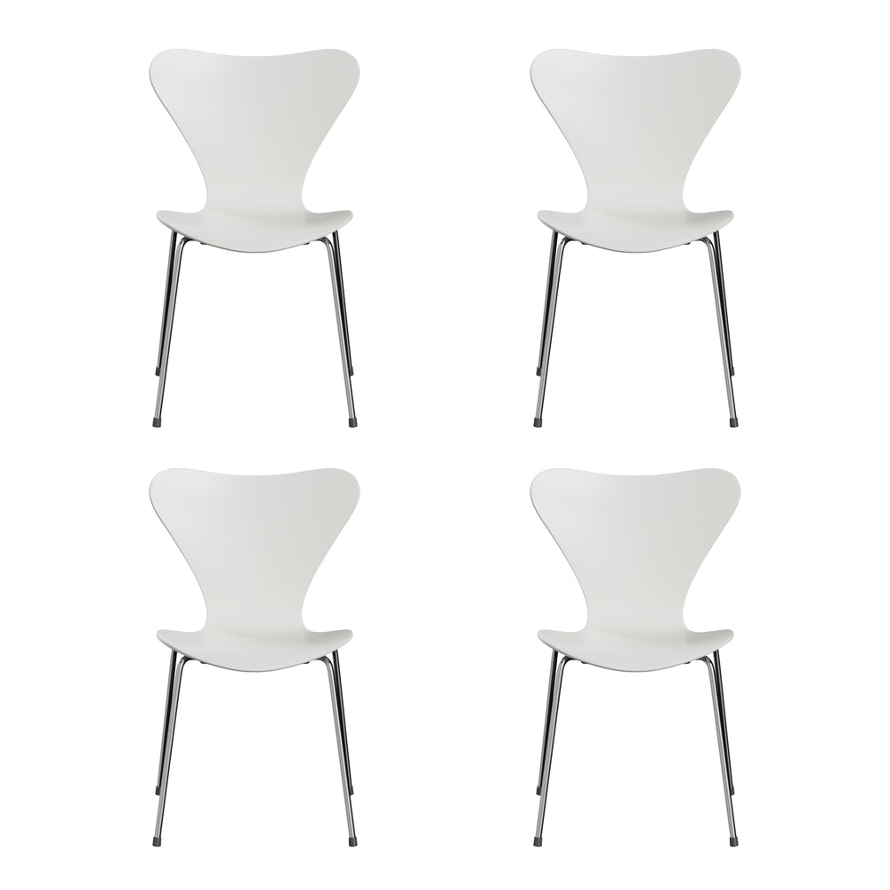 Fritz Hansen - Serie 7 Stuhl Chrom (4er-Set) | Chrom / Esche weiß lackiert