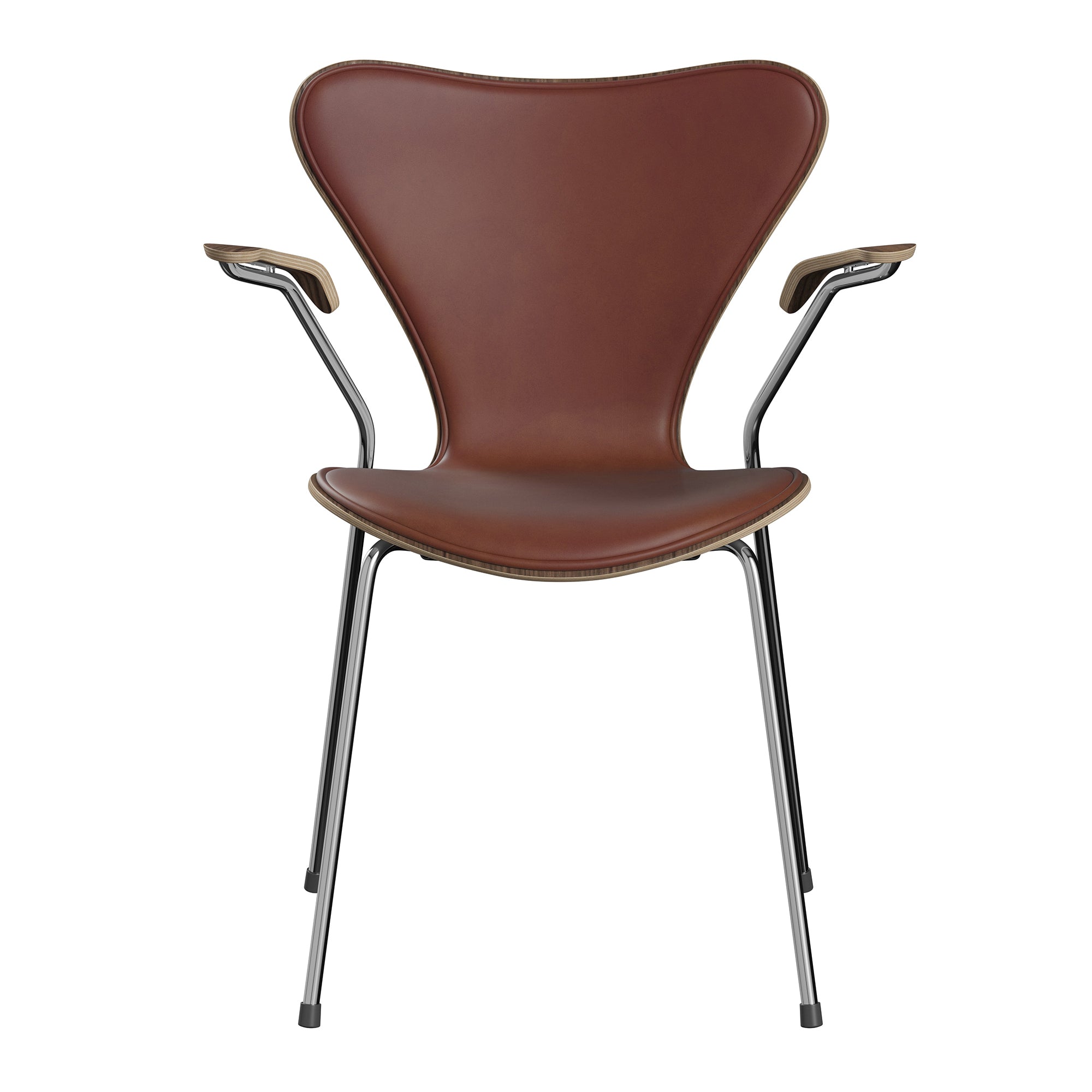 Fritz Hansen - Serie 7 Stuhl (Frontpolster) | Grace Leder kastanienbraun / mit Arrmlehne