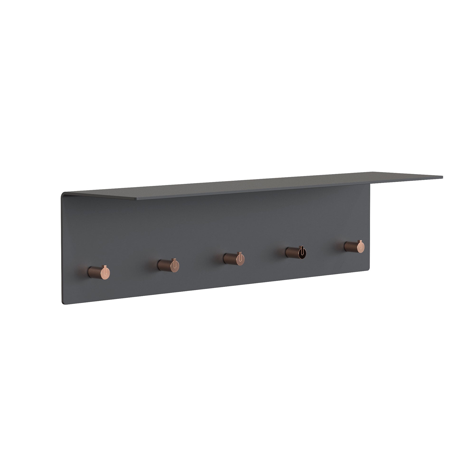 Frost - Unu Wandgarderobe | 60 x 15 x 15 cm / schwarz matt/kupfer poliert