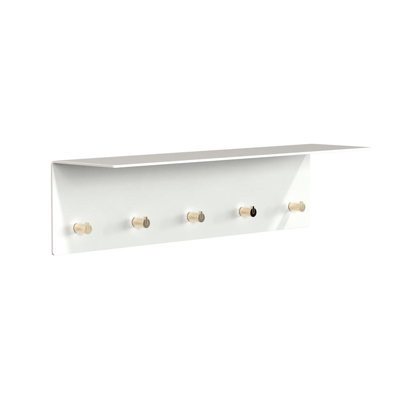 Frost - Unu Wandgarderobe | 60 x 15 x 15 cm / weiß matt/gold poliert