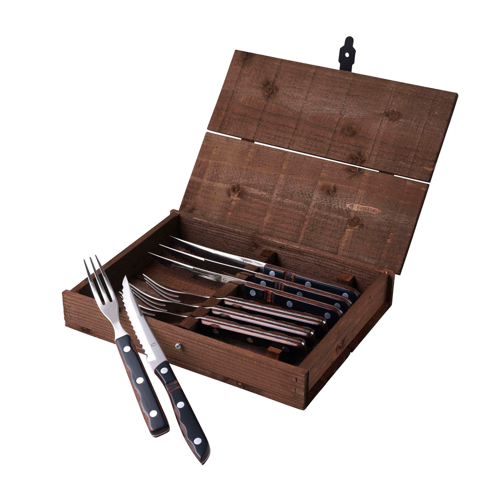 Gense - Old Farmer Steak Besteck | 8-tlg. / Holz