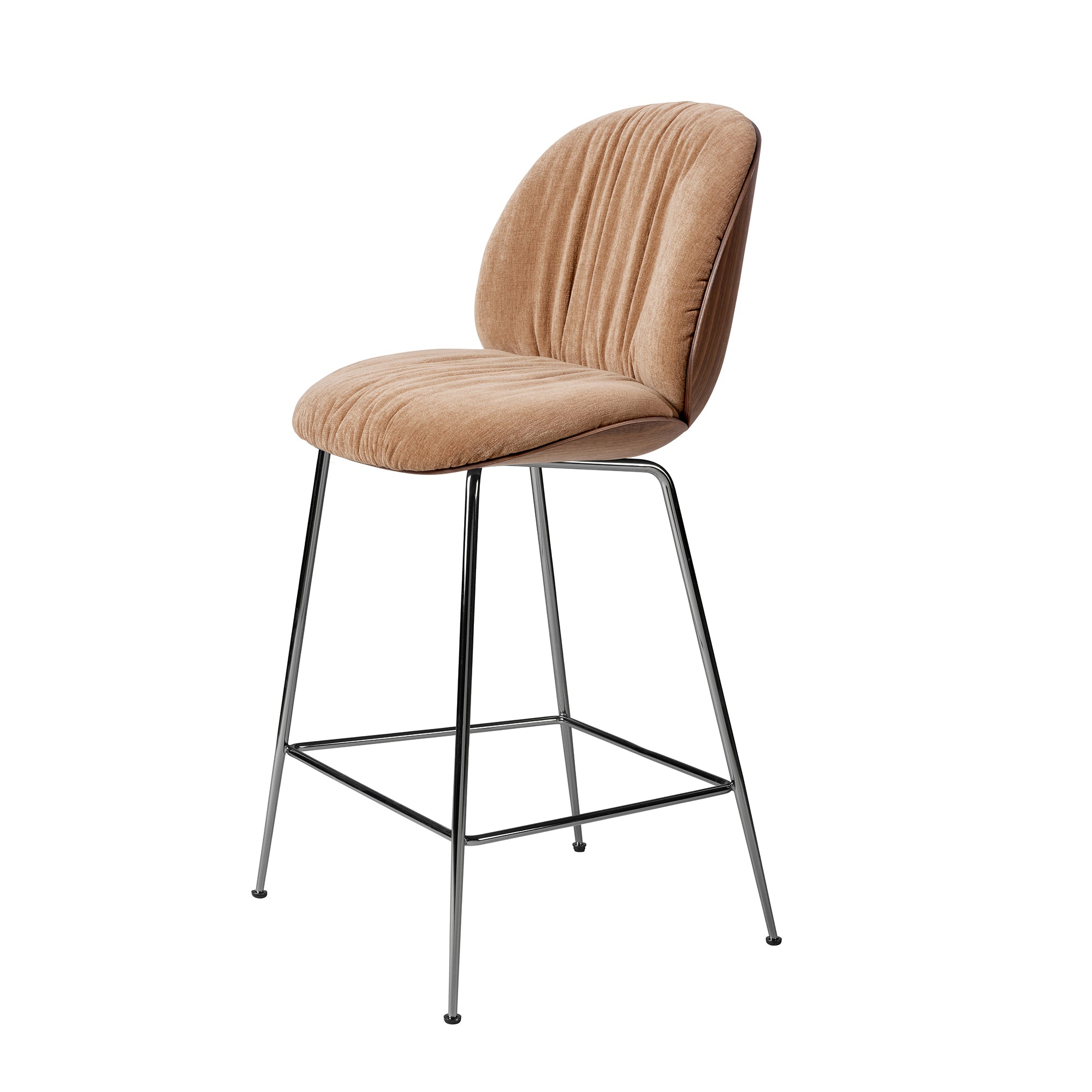 Gubi - Beetle Soft Counter Chair | Dedar Belsuede Special FR braun orange (132) / Frontpolster