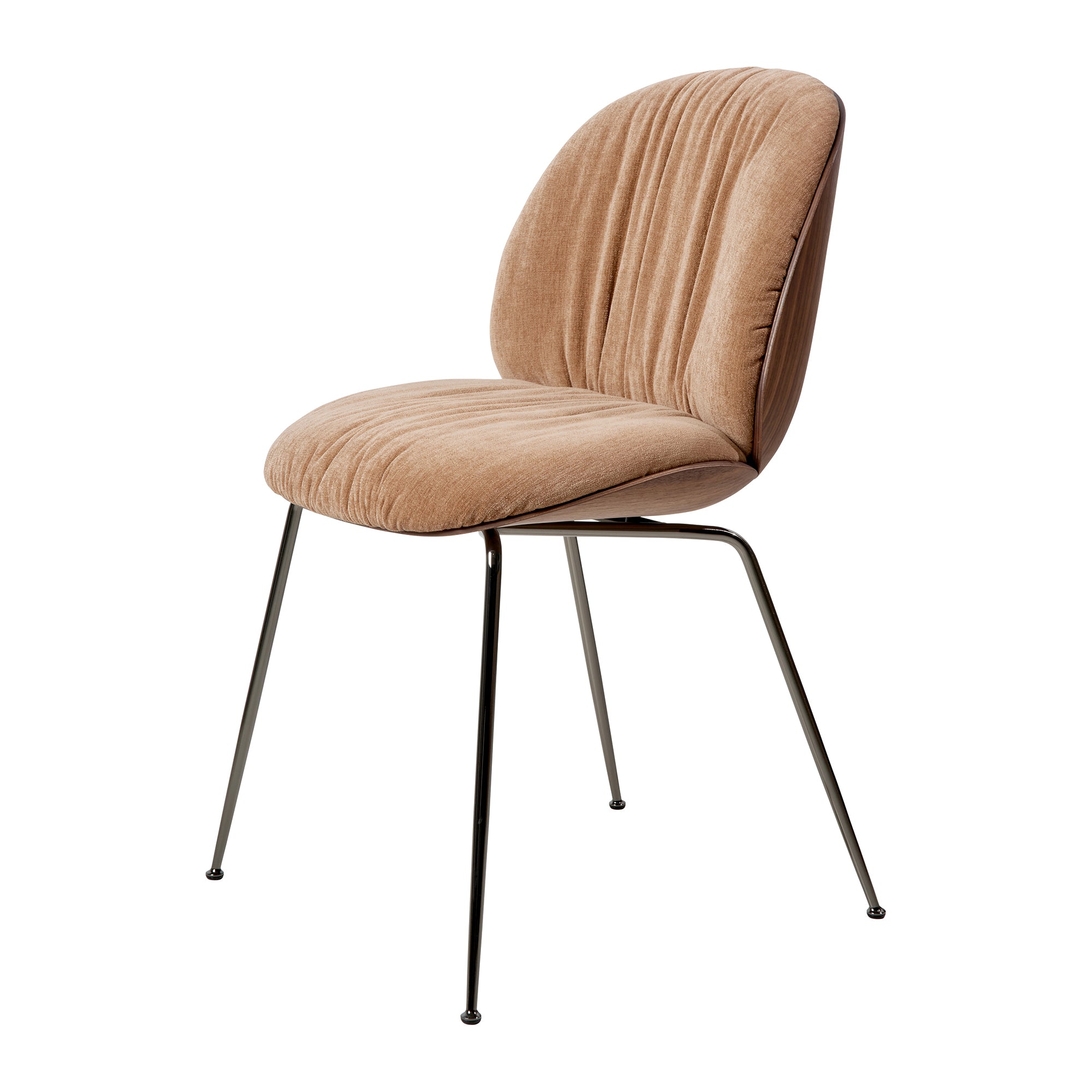 Gubi - Beetle Soft Dining Chair | Dedar Belsuede Special FR braun orange (132) / Frontpolster
