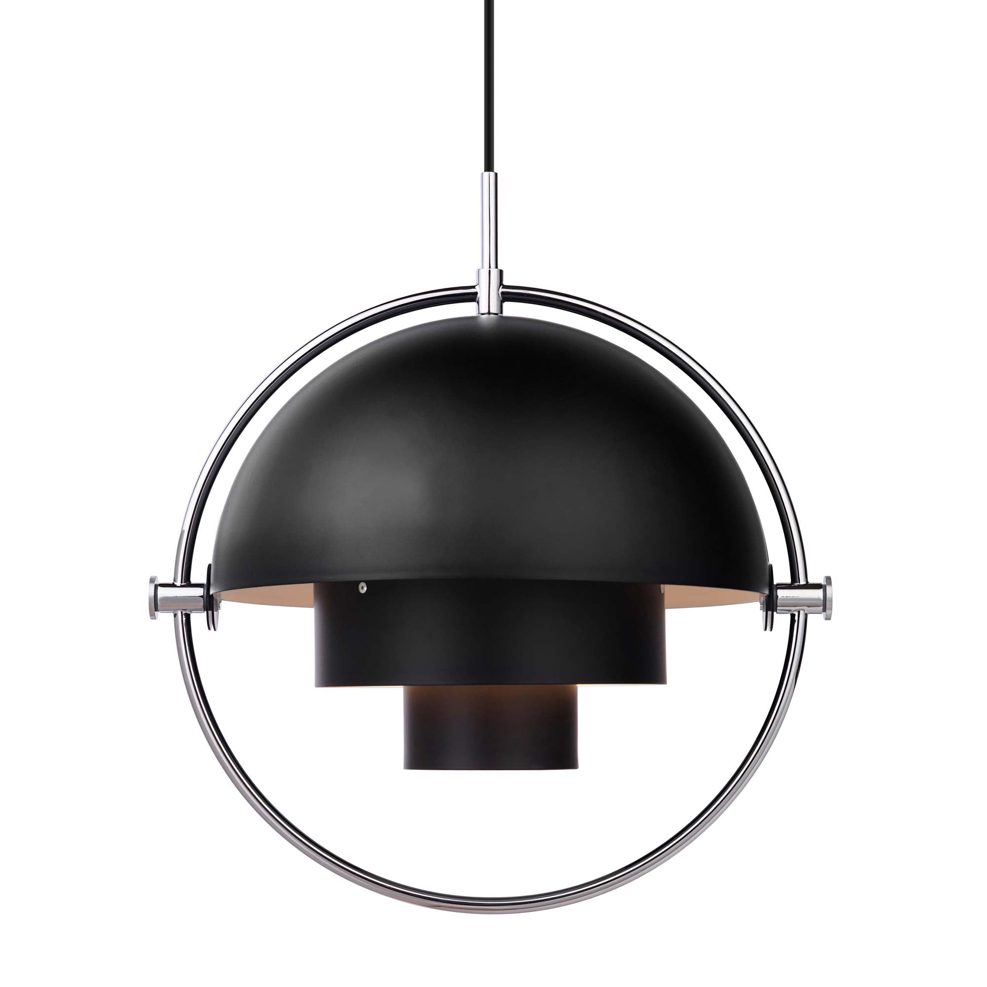 Gubi - Multi-Lite Pendelleuchte | Ø 36 cm / Chrom / schwarz