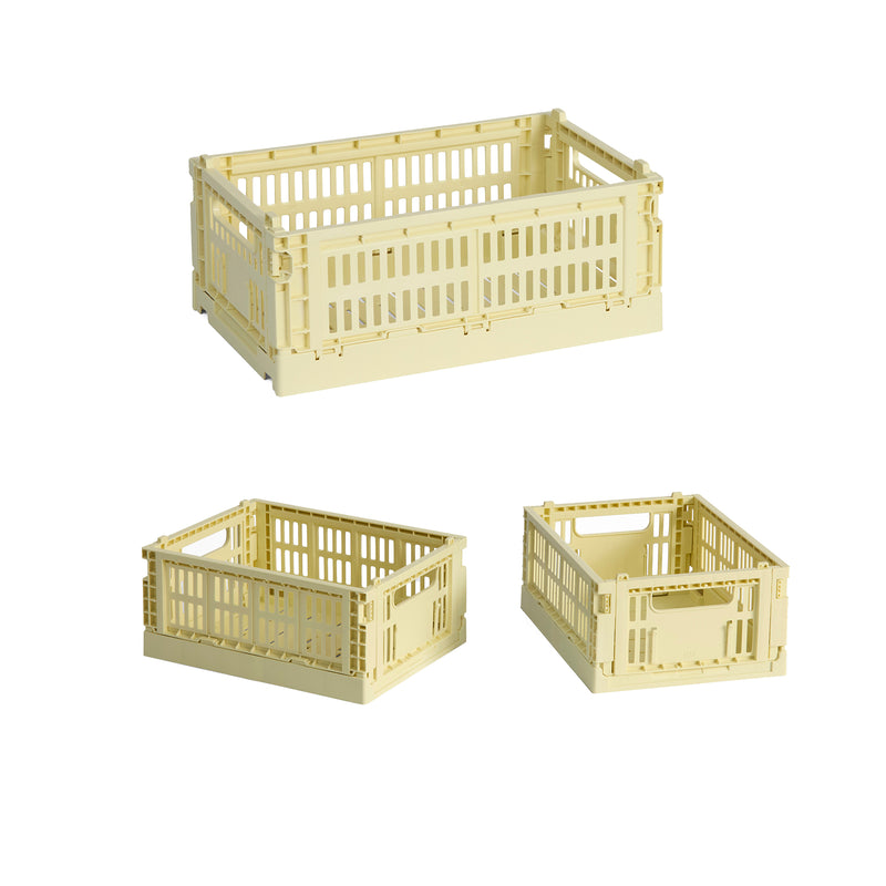 HAY - Colour Crate S Korb-Set recycled | 3er-Set / hellgelb