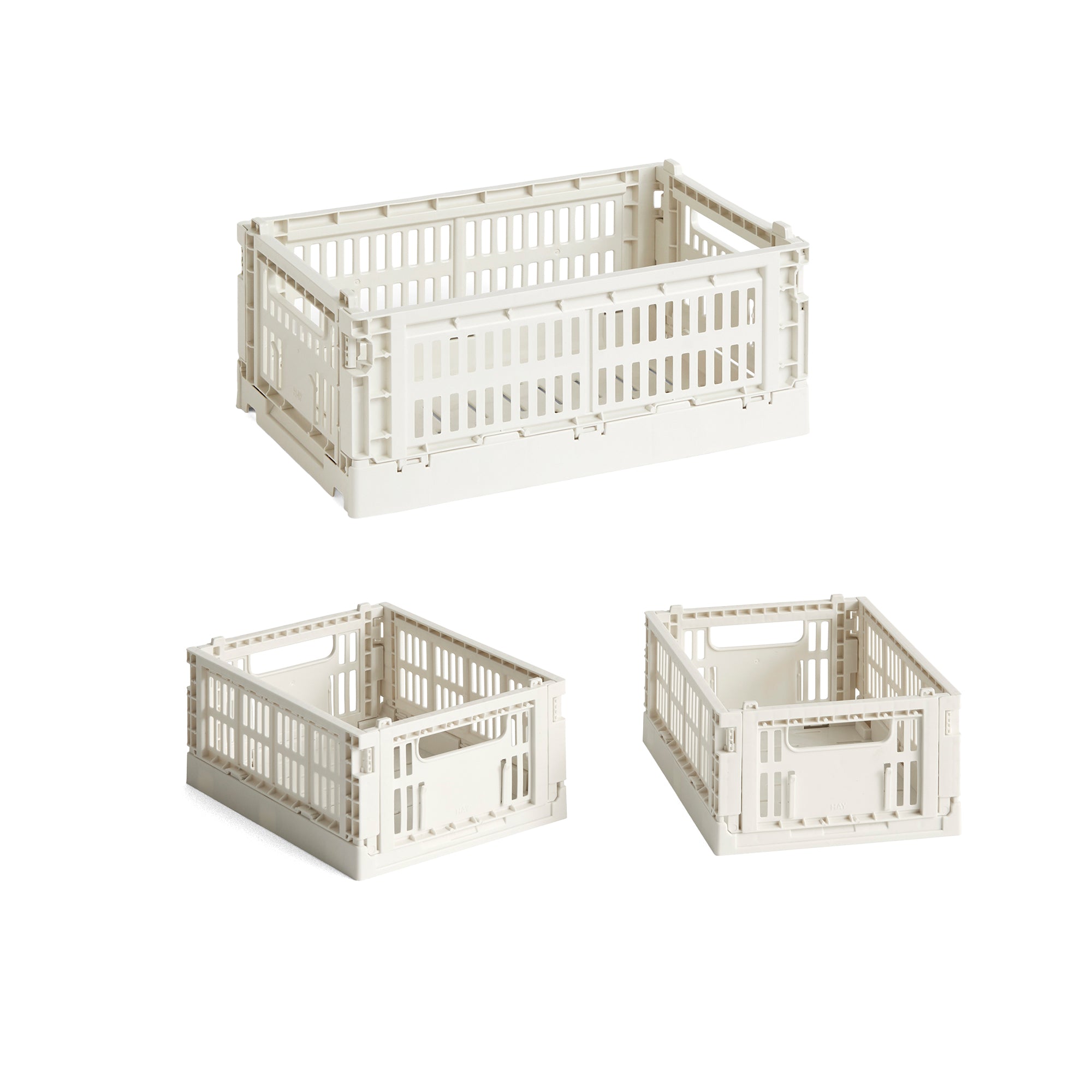 HAY - Colour Crate S Korb-Set recycled | 3er-Set / off white