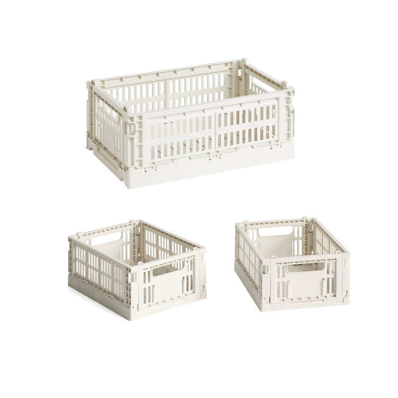 HAY - Colour Crate S Korb-Set recycled | 3er-Set / off white