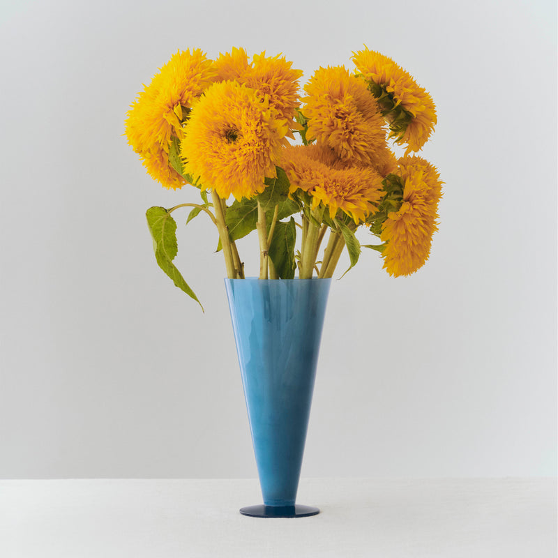 HAY - Conical Vase | L / petrol blue and dark blue