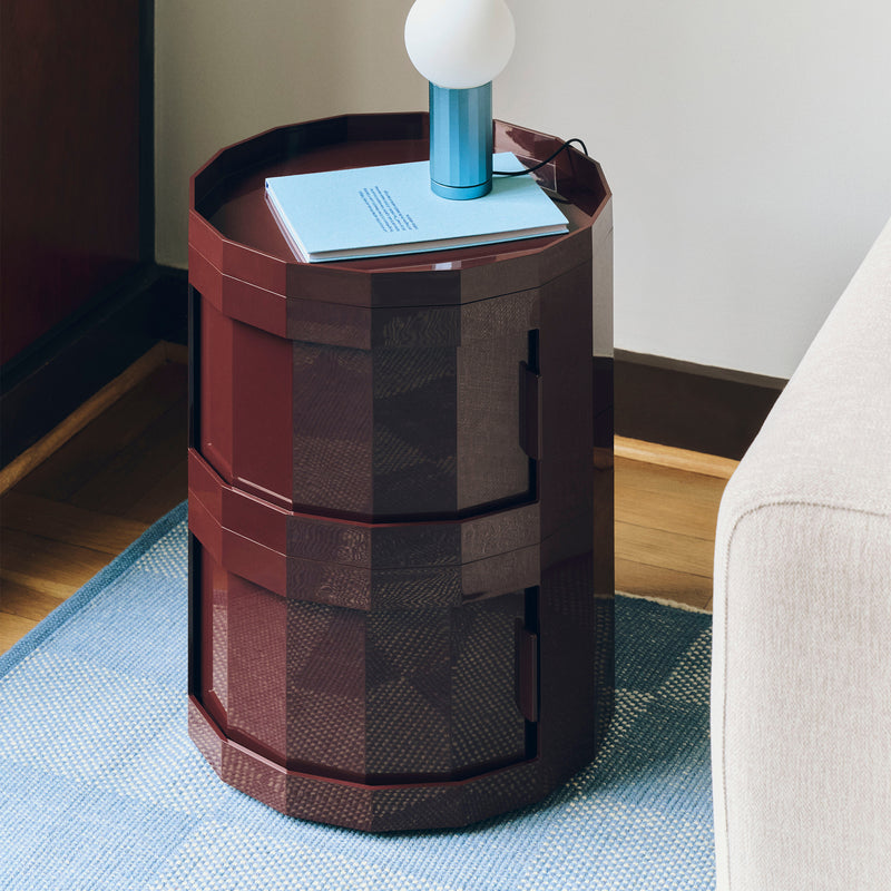 HAY - Facet Cabinet mit Füßen und Rollen | 20 cm / burgundy