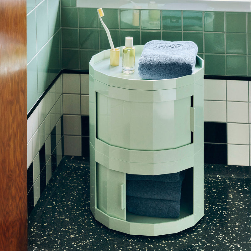 HAY - Facet Cabinet mit Füßen und Rollen | 20 cm / soft mint