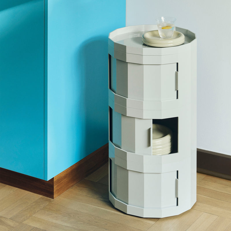 HAY - Facet Cabinet mit Füßen und Rollen | 30 cm / misty grey