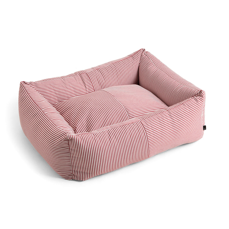 HAY - Dogs Hundebett | Zip / M / rot/weiße Streifen