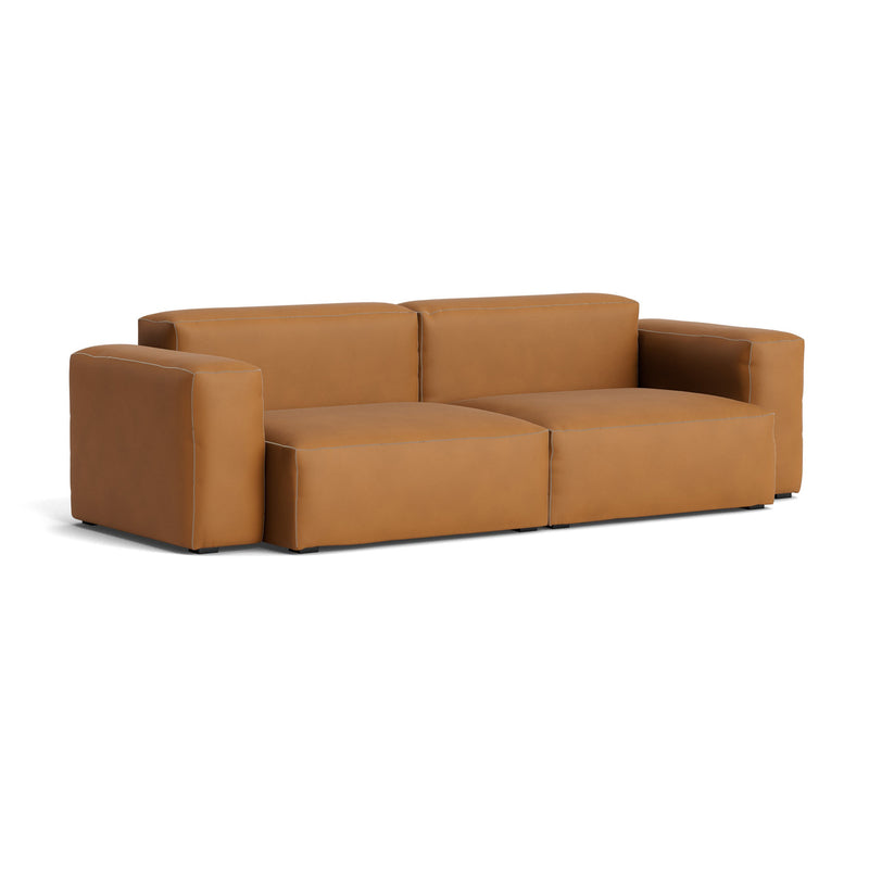 HAY - Mags Soft Sofa 2,5-Sitzer mit niedriger Armlehne | Leder Sense Cognac