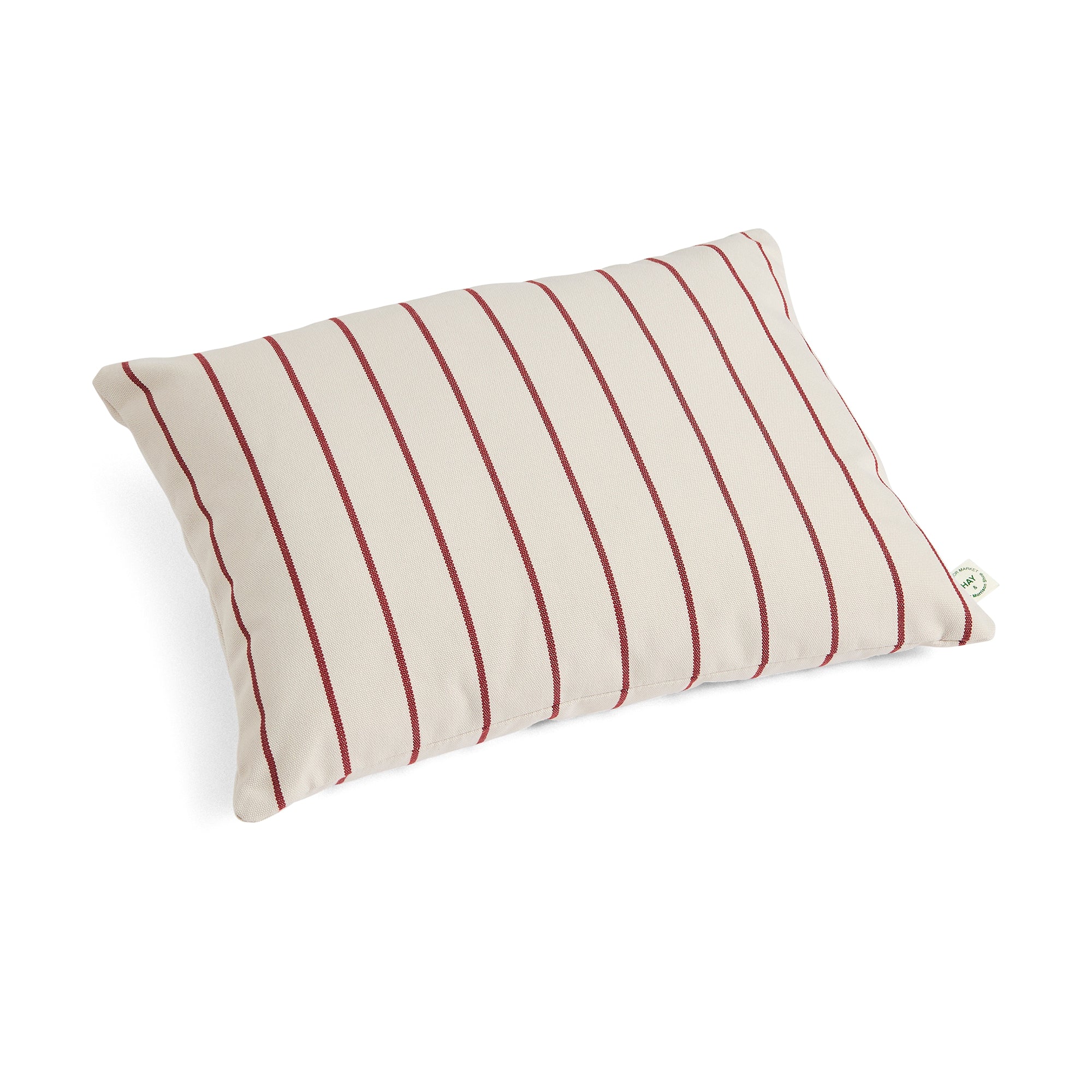 HAY - Outdoor Market Kissen | beige with red stripe
